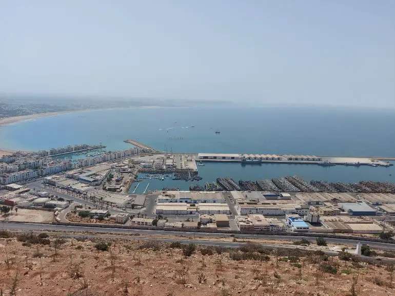 agadir port view from Agadir Oufela old Kasbah
